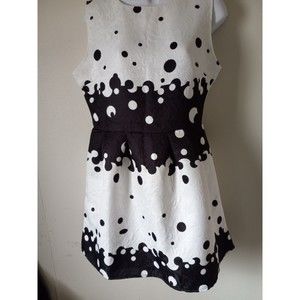 Justyle Womens Dress Size XL Black & White Sleeveless Zipper Back